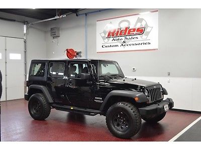 Jeep : Wrangler Unlimited Sport One Owner Clean Title Black on Black Custom wheels 4x4 SUV Auto Transmission