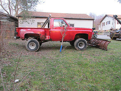 Chevrolet : C/K Pickup 1500 K10 1973 chevy k 10 4 x 4 pickup truck short stepside plow truck project western sbc 350