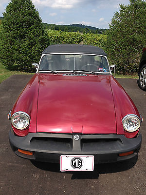 MG : MGB Convertible 1978 mgb black convertible red paint great car completely rebuilt