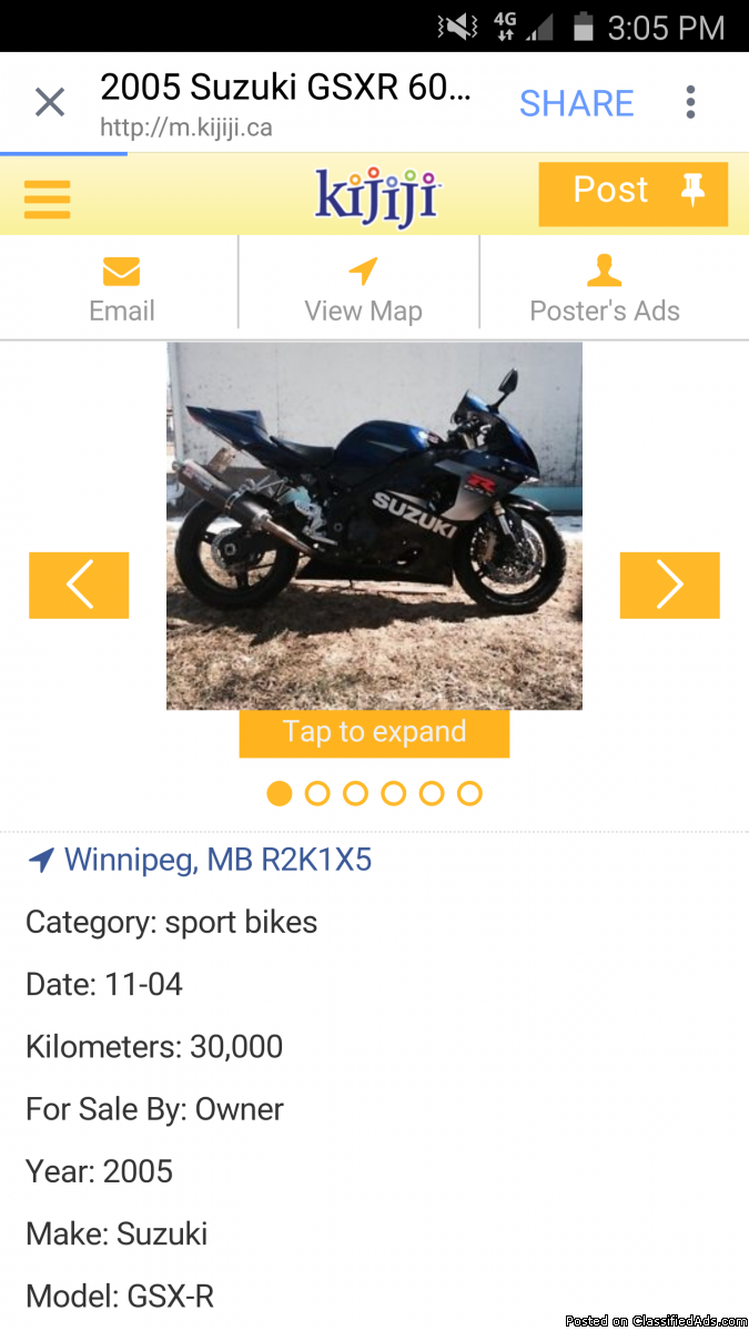 2005 suzuki Gszr 600