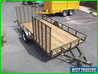 2016 82 x 14 side gate od military green New utility double atv HD 5k axle
