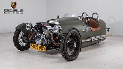 2014 Morgan 3 Wheeler Matte Army Green Open Cockpit ONLY 125 Miles Like New