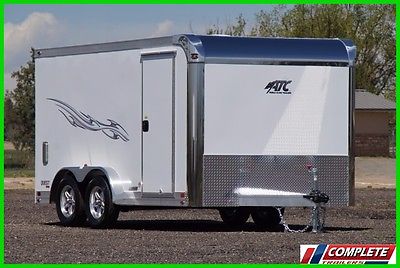 IN STOCK ATC 7.5 X 14 Premium Enclosed Motorcycle Cargo Trailer: Aluminum LOADED