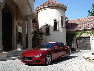 2015 Maserati Ghibli 4 Door Sedan FLORIDA, GHIBLI S, Q4, AWD, LOADED, RED/BLACK WITH RED PIPING