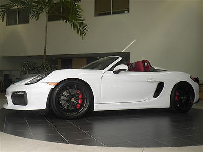 2016 Porsche Boxster  2016 Boxster Spyder Certified Pre-Owned 3.8L Manual 6-Speed White/Red/BLK
