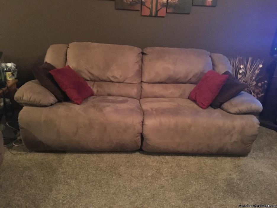 Recliner couch and oversized chair