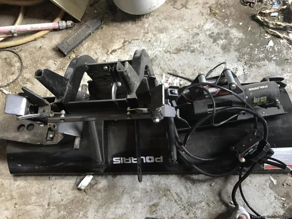 Snow plow with winch for four wheeler