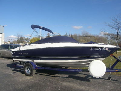 2010 Monterey Boats Used Blue & White 194 FS Bow Rider 4.3 MPI Custom Trailer