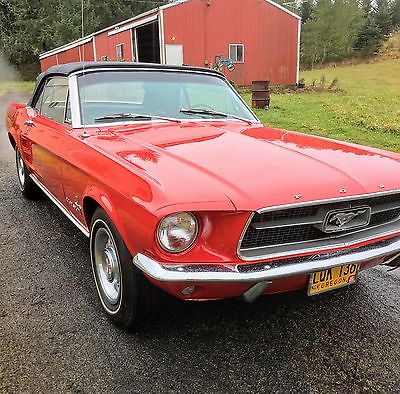 1967 Ford Mustang Convertible 1967 Mustang Convertible! Candy Apple Red New Black Top & Interior V8 Original
