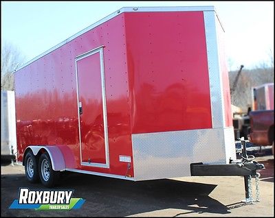 2017 Anvil 7x16 V-NOSE Enclosed Cargo Trailer 7K RED 5 yr warranty EXTRA HEIGHT