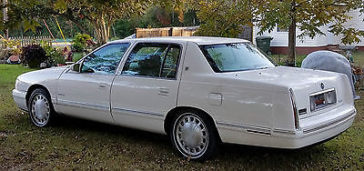 1999 Cadillac DeVille White w/Silver Trim and Details Cadillac Deville 1999 White 4 Door Leather Tan Interior Cassette Over Heating