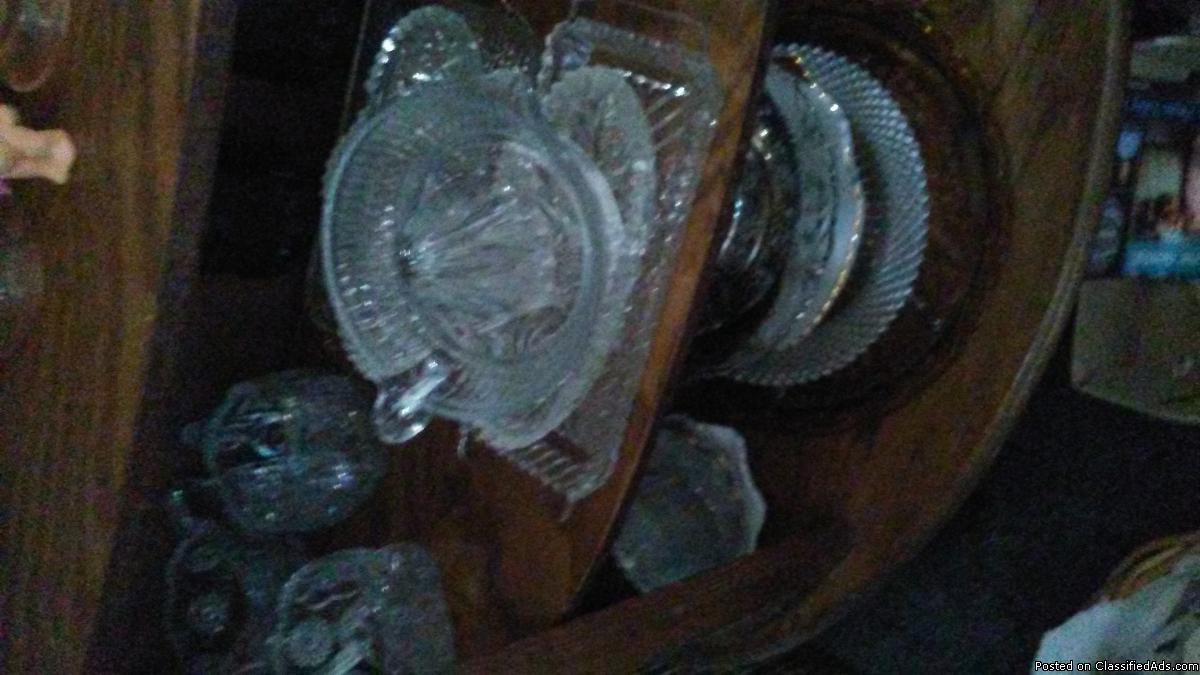 Crystal dishes & Curio cabinet