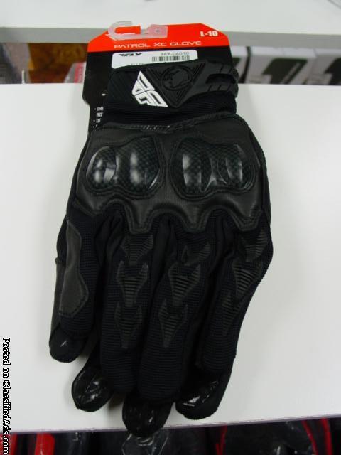 New Fly Black Hard Knuckle Armored Offroad Enduro Motorcycle Glove Large
