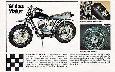 Other Makes : SPEEDWAY WIDOWMAKER SPEEDWAY WIDOWMAKER USED Sachs 80cc 1971 Vintage Black Minibike Restoration
