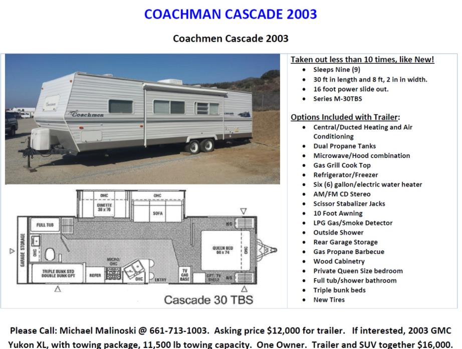 Coachmen Cascade rvs for sale