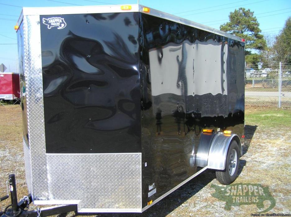 6x12 Blk Ext. Enclosed Trailer w- Extra 3in. Height -NEW TRAILER!