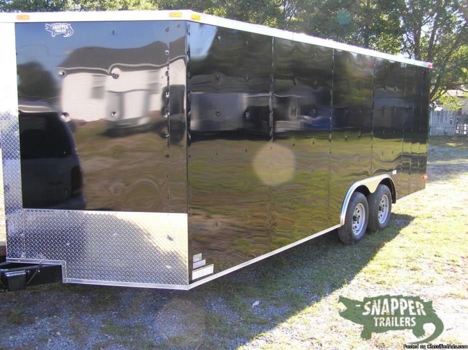 NEW Black Ext. 8.5' by20' Enclosed Trailer w/ Two Axles & D-Rings!