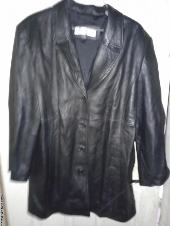 Ladies Valerie Stevens New Zealand Lambskin Black Leather Jacket