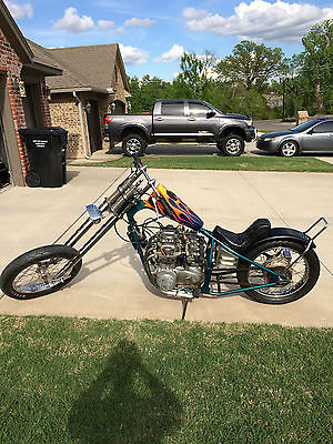 Custom Built Motorcycles : Chopper Custom Chopper, 1973 CB500E 4 cyl with quad carbs and twisted springer front end