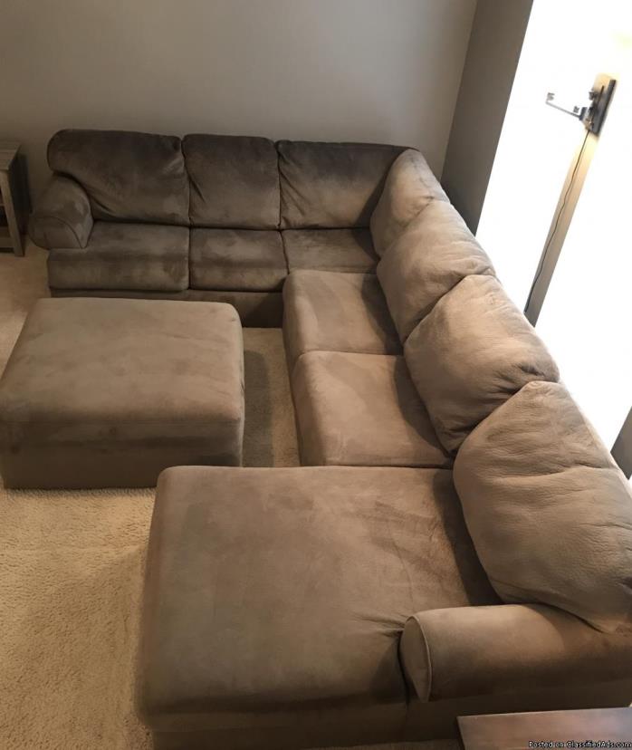 Large sectional couch sofa with ottoman