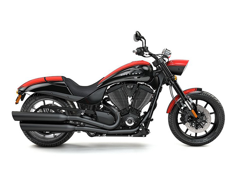 2016 Victory Motorcycles Hammer S Black w/Red Racing Stripes