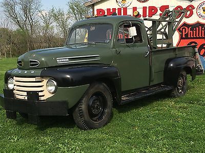 Ford : Other Pickups F3 1950 ford f 3 pickup flathead v 8 tow truck boom pto winch solid runs great