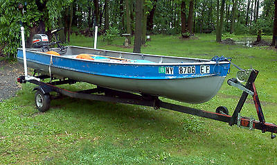 1967 Alumacraft Aluminum Row Boat w/ Trailer & 9.9 Mariner & Minn Kota 40 Motor