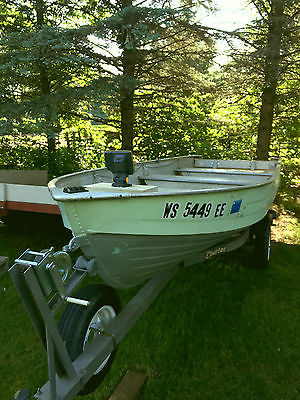14' Aluminum Fishing Boat with trailer and motor