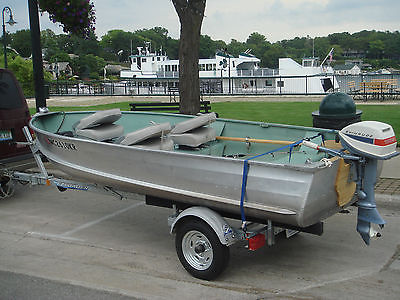1980 Sea Nymph 14ft Aluminum Fishing Boat With 1975 Evinrude Motor & Trailer