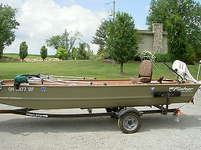 Fisher 18' jon boat and Johnson 9.9 motor