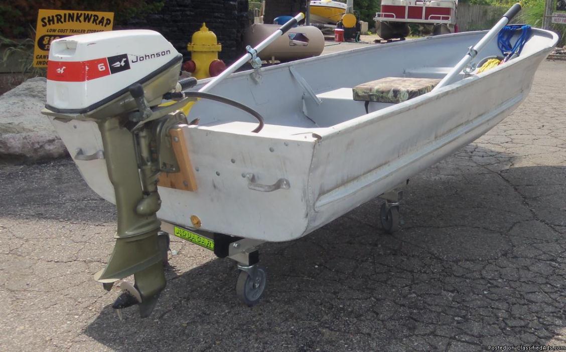 12 Foot Aluminum Row-Boat w/6 HP Johnson!