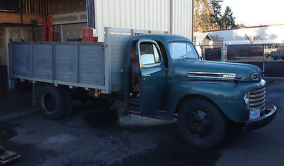 Ford : Other Pickups Original *Oregon Barn Find* 1949 Ford F5 Flatbed Pickup Truck Grain Box & Stake Rails
