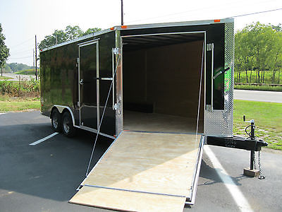New 2016 8.5x16 V-NOSE Enclosed Trailer with 2 Ramps