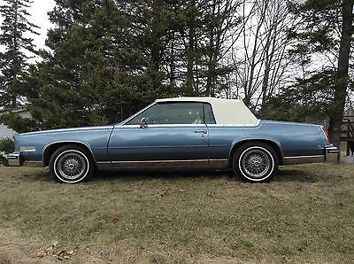 Cadillac : Eldorado Convertible 1985 cadillac eldorado biarritz convertible blue w white top new paint top