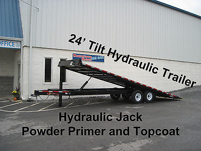 BWise 24' Tilt Deckover Equipment Trailer 15k GVW- Hydraulic Jack, New 2015
