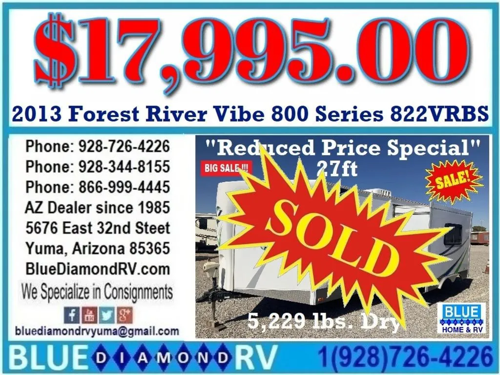 2013 Forest River Vibe 800 Series 822VRBS