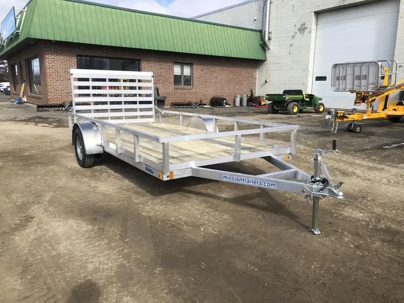 2024 Mission Trailers  6.5x14 Aluminum Open Utility w/Fold Down Ramp Gate - D-Rings