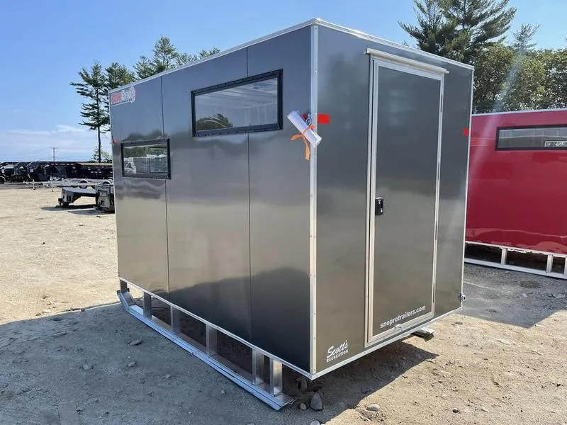 2022 SnoPro Trailers  6x10 All Aluminum Ice Shack w/ Tow Hitch and Skis!