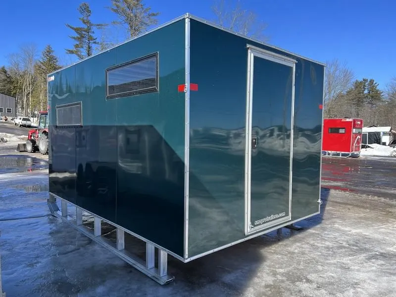 2023 Sno Pro  8x12 Aluminum Ice Shack w/Tow Hitch And Skis