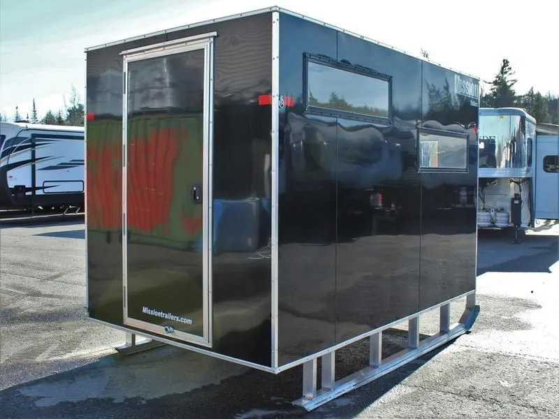 2022 Mission Trailers  6x10 Aluminum Insulated Ice Shack w/White Walls & Ceiling, Tow Hitch