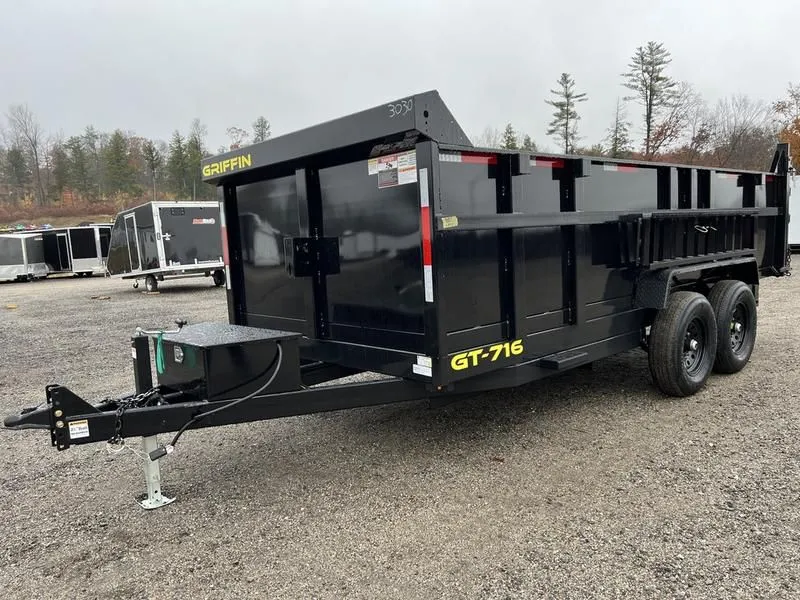 2023 Griffin Trailers  7x16 14K Powder Coated Dump Trailer w/ High Sides & Ramps