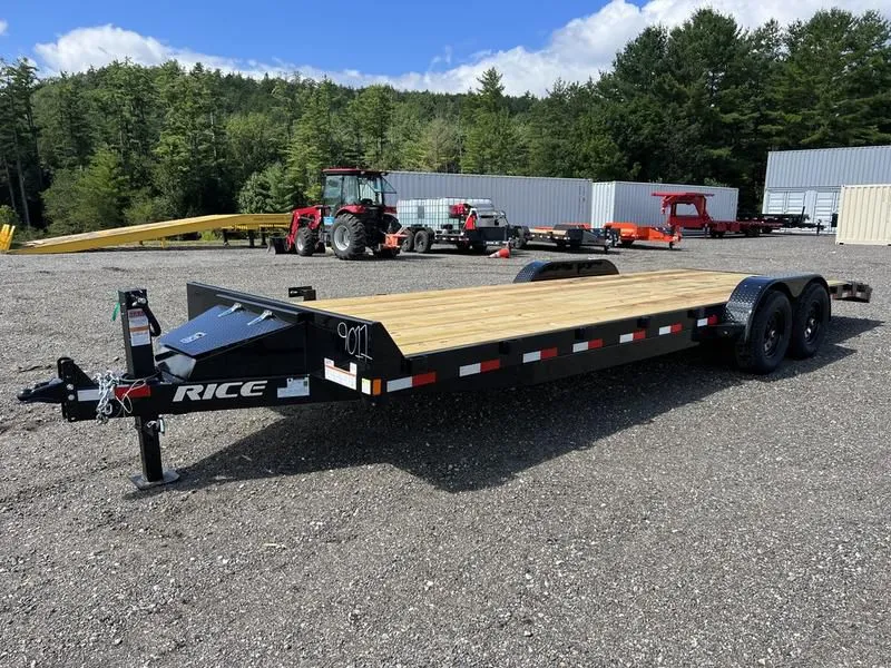 2023 Rice Trailers  7x24 10K Powder Coated Car Hauler w/ Spare Mount & Toolbox