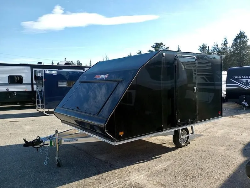 2024 Sno Pro Trailers  101x12 Aluminum 2-Place Hybrid w/Tapered Ramp, Mats & Guides, Canopy