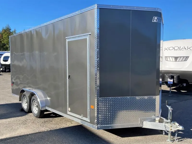 2022 E-Z Hauler by Mission Trailers  7.5x18 7K Aluminum Enclosed Cargo w/Spring Assist Ramp Door, Extra Height