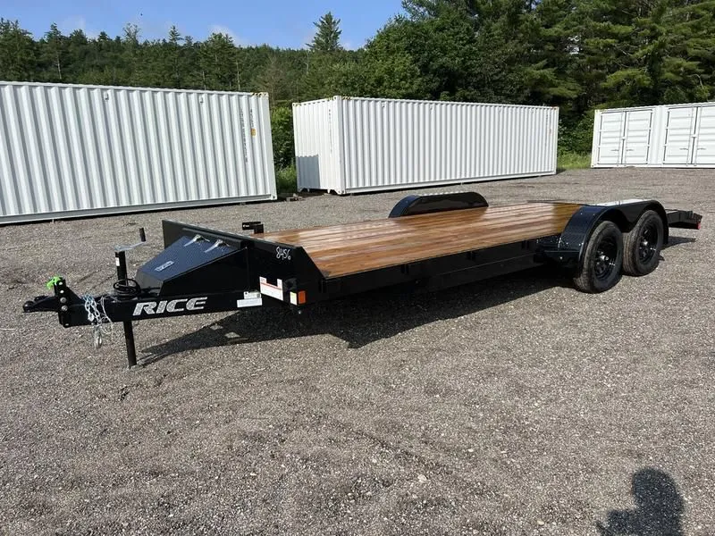 2023 Rice Trailers  7x20 7K Powder Coated Car Hauler w/ Spare Mount & Toolbox