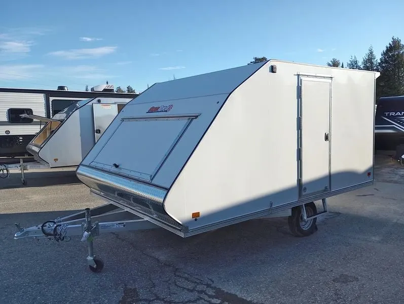 2024 Sno Pro Trailers  101x12 Aluminum 2-Place Hybrid w/Tapered Ramp, Mats & Guides, Canopy