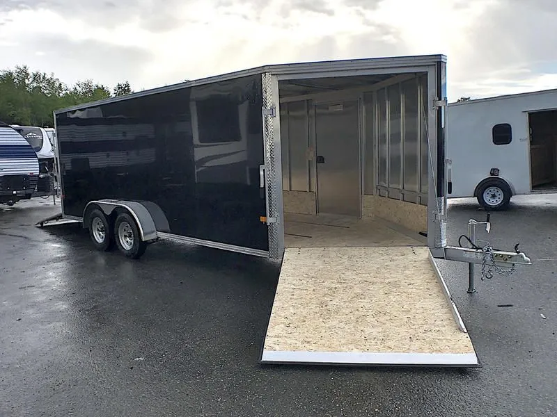 2023 E-Z Hauler  7x18 Aluminum Enclosed 3-Place Drive In/Out w/Galvanized Pkg, Tapered Ramps