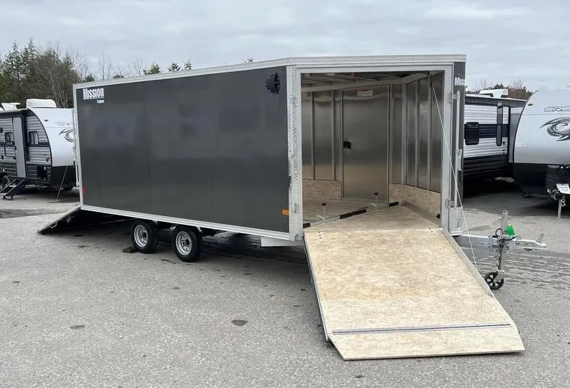 2023 Mission Trailers  101x14 Aluminum 2-Place Drive In/Out Deckover w/Spring Assist Ramp Doors