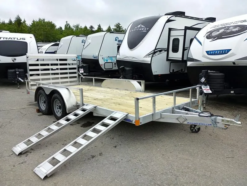 2023 Mission Trailers  6.5x16 Aluminum Landscape/Utility w/Integrated Rear Ramp,Side Load Ramp Kit
