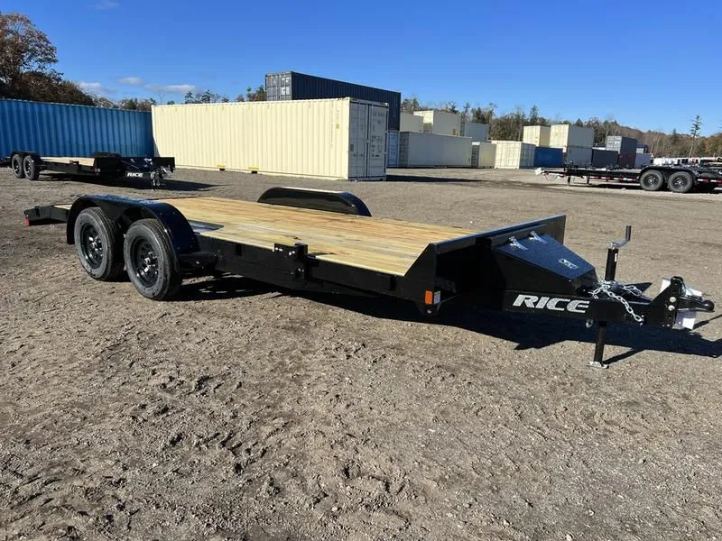 2024 Rice Trailers  7x18 7K Powder Coated Car Hauler w/Spare Mount & Toolbox